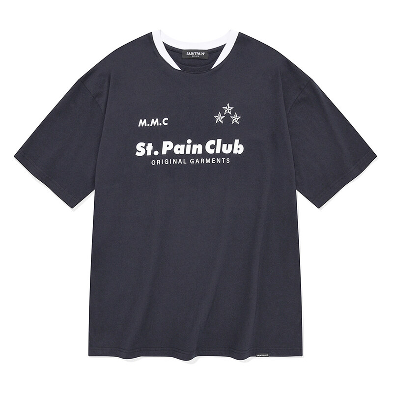 SP M.M.C 엠블럼 더블립 티셔츠-네이비