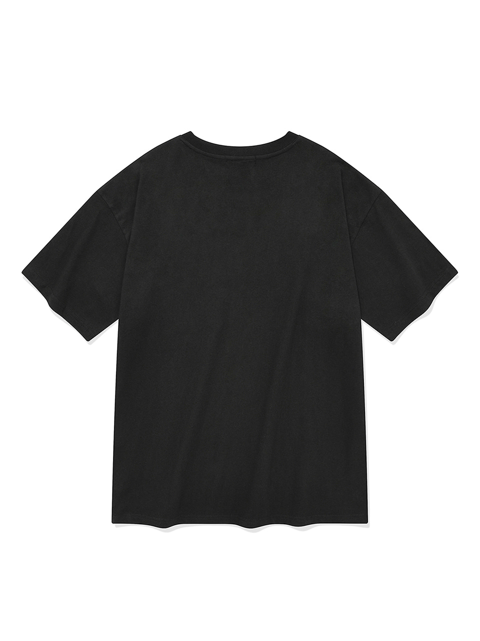 SP 세인트 빅스타 로고 브이넥 티셔츠-블랙