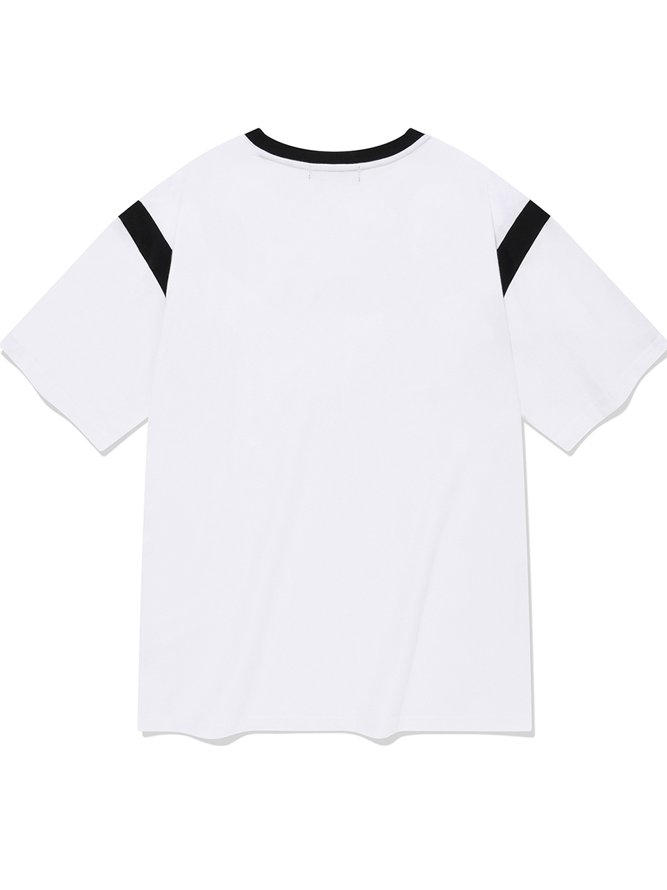 SP 서클 로고 바시티 브이넥 티셔츠-화이트