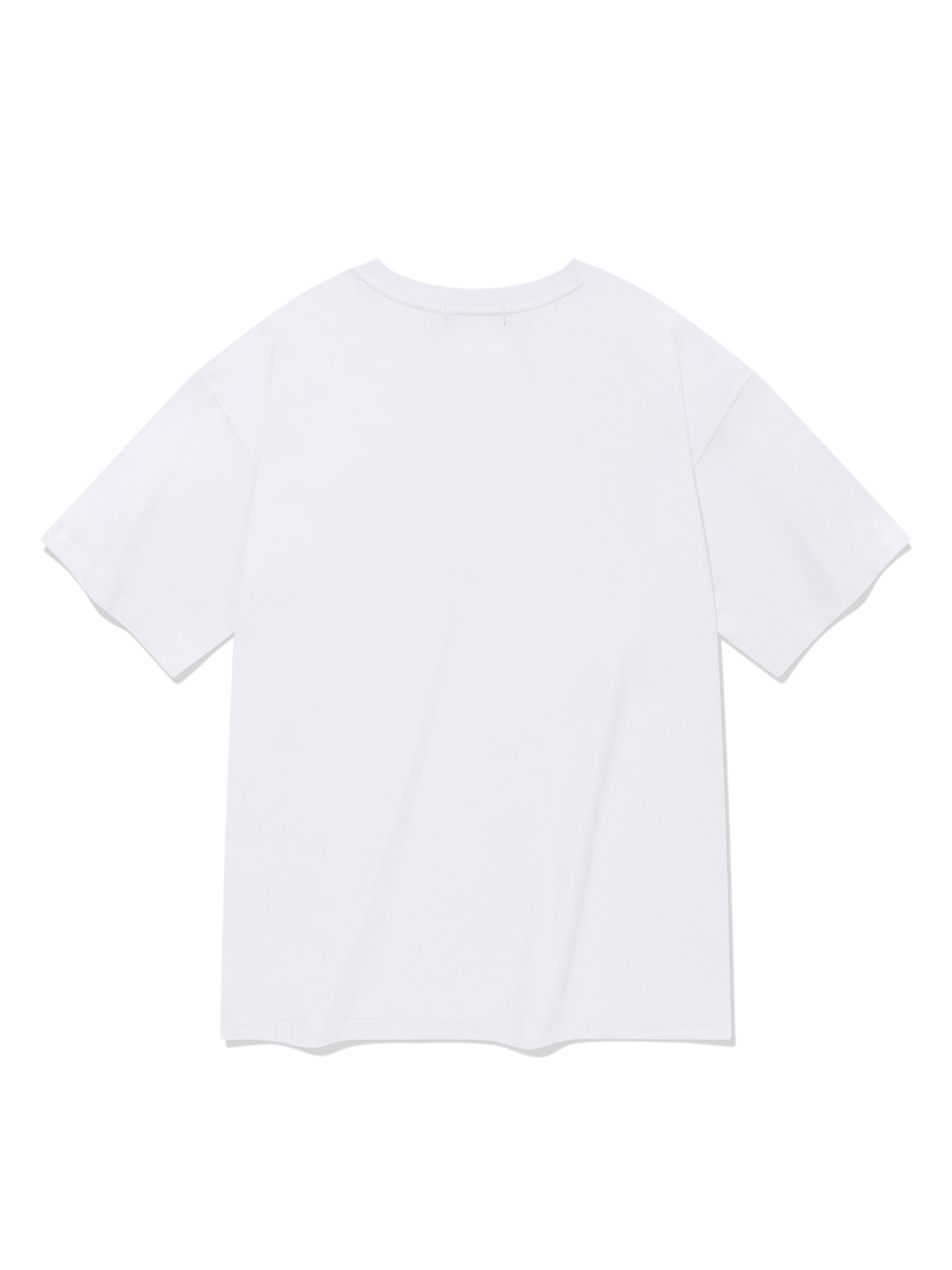 SP 하트 로고 엠블럼 브이넥 티셔츠-화이트