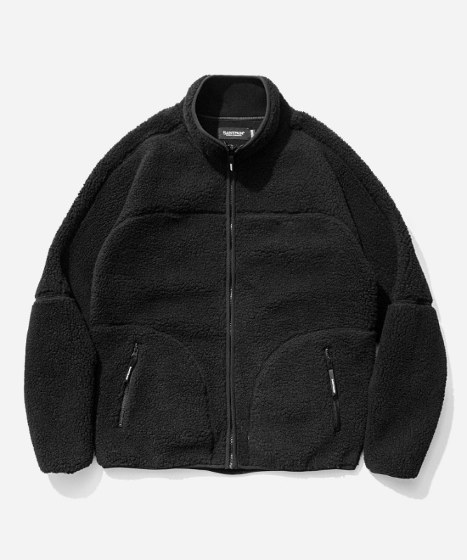 SP Boa Fleece Zip Up Jacket-Black
