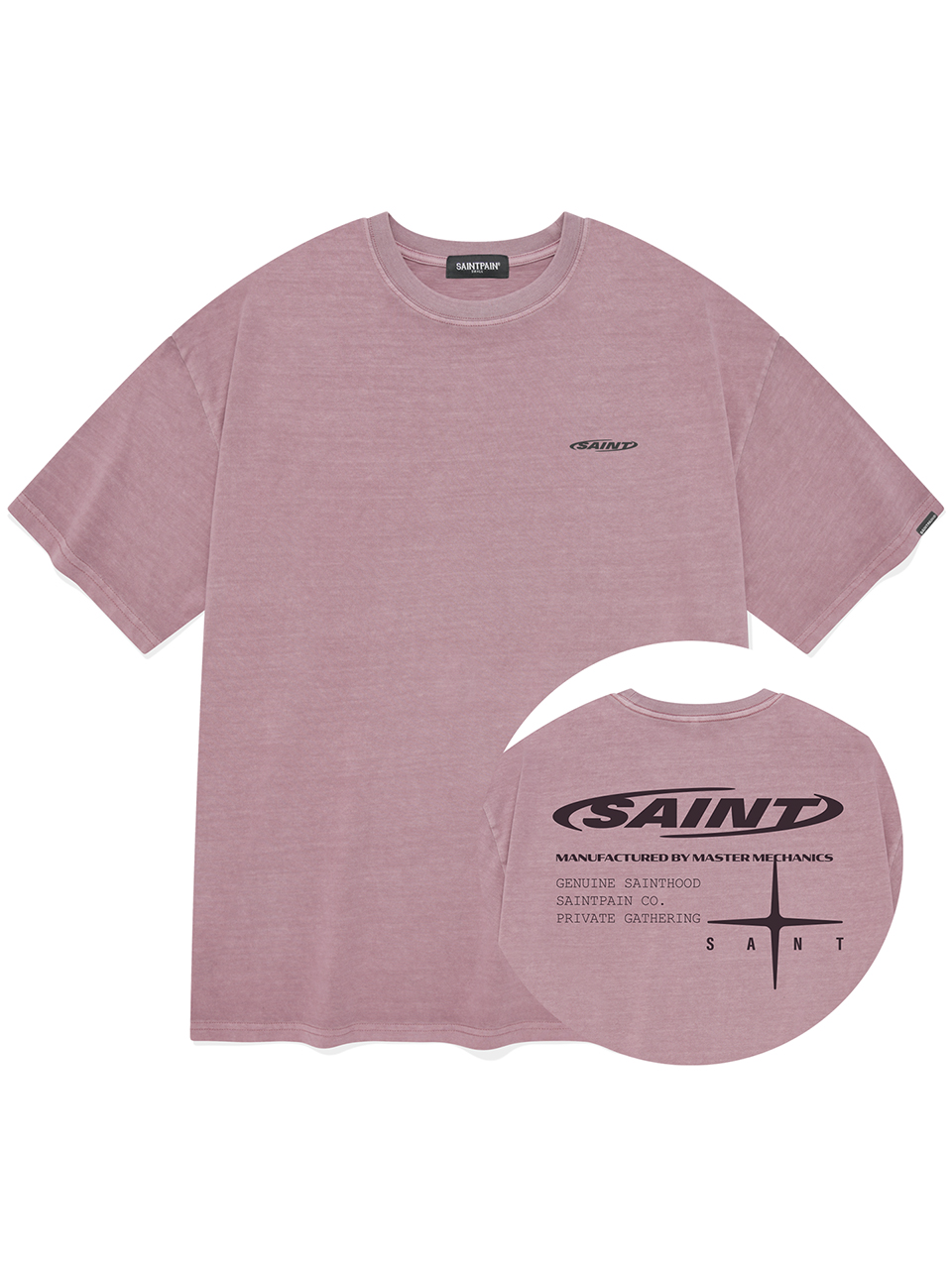 SP 피그먼트 서클 세인트 티셔츠-핑크