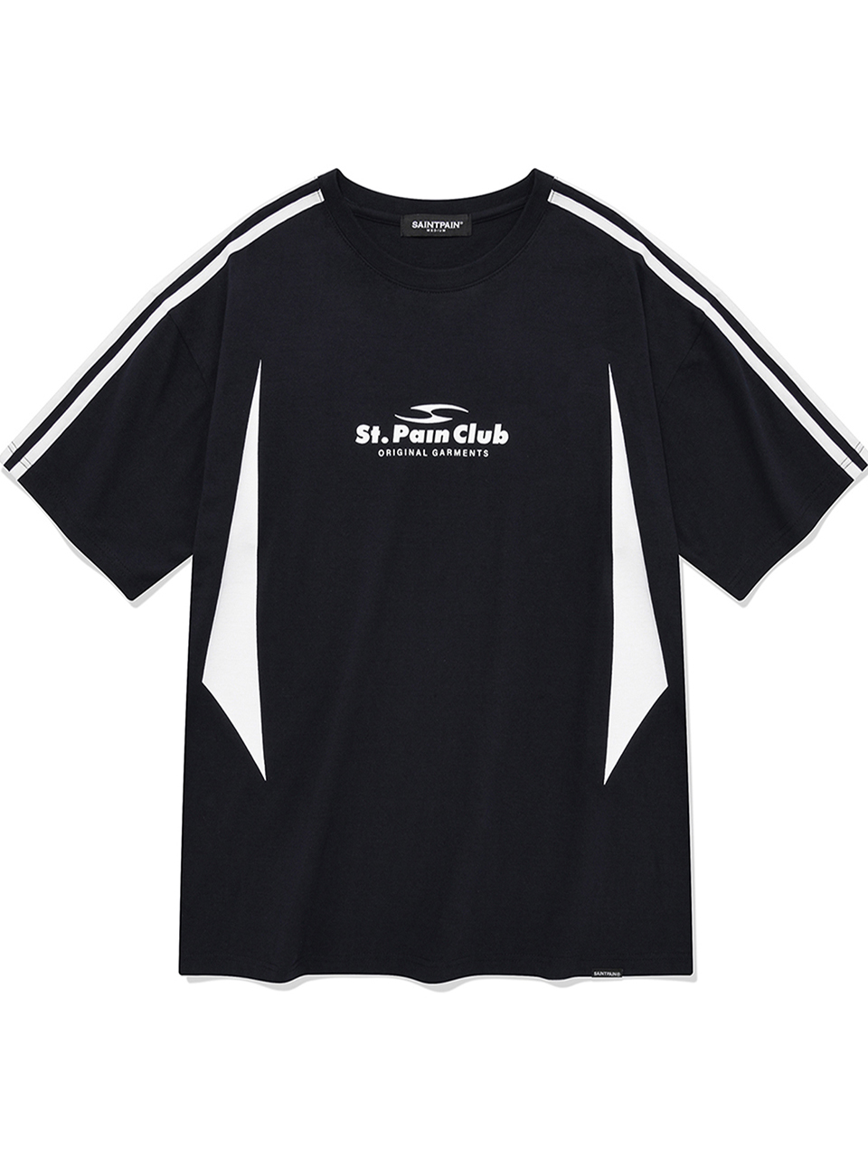 SP 서클 로고 엠블럼 라인 티셔츠-네이비